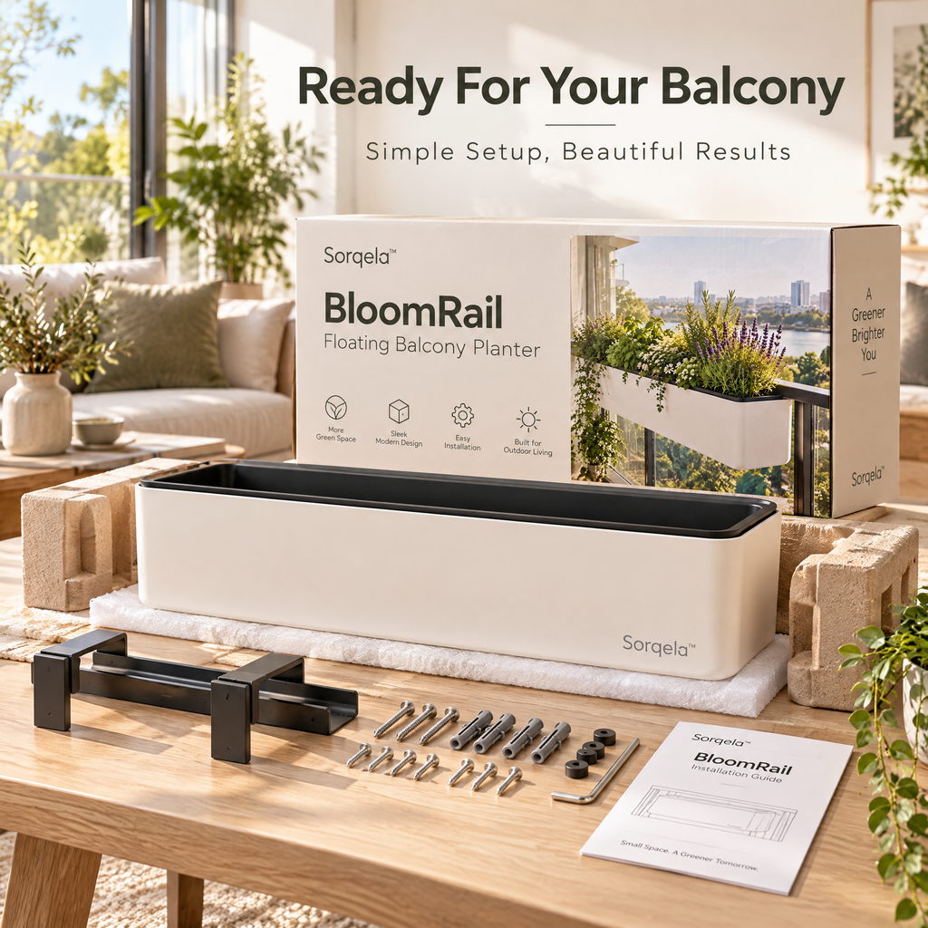 Sorqela™ BloomRail Floating Balcony Planter
