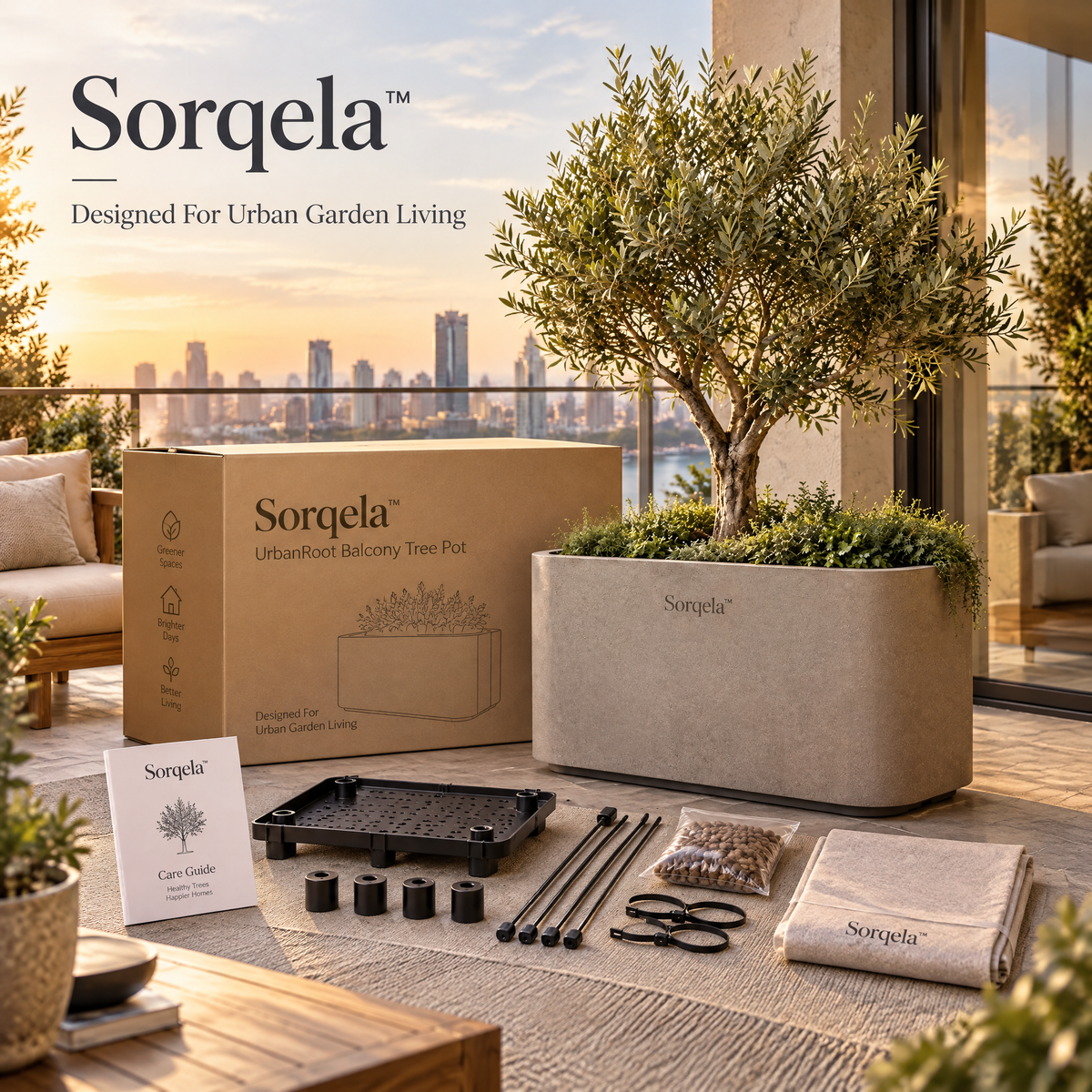 Sorqela™ UrbanRoot Balcony Tree Pot