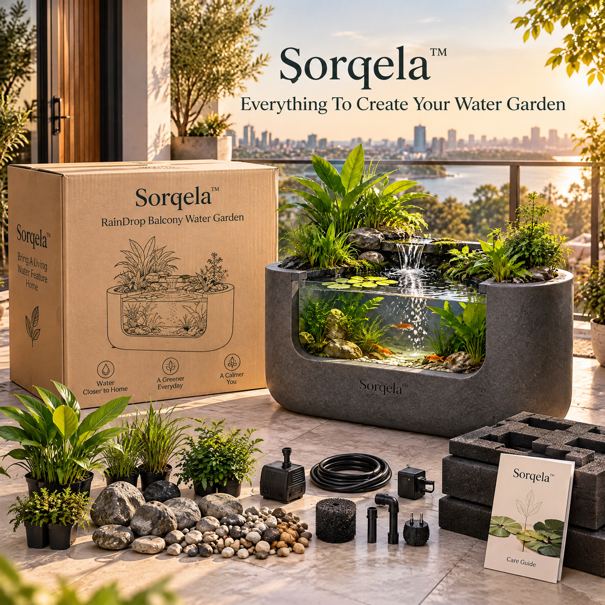 Sorqela™ RainDrop Balcony Water Garden