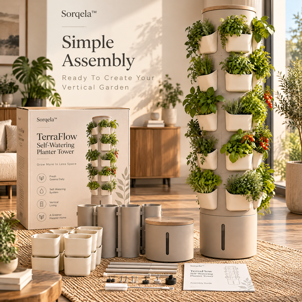 Sorqela™ TerraFlow Self-Watering Planter Tower
