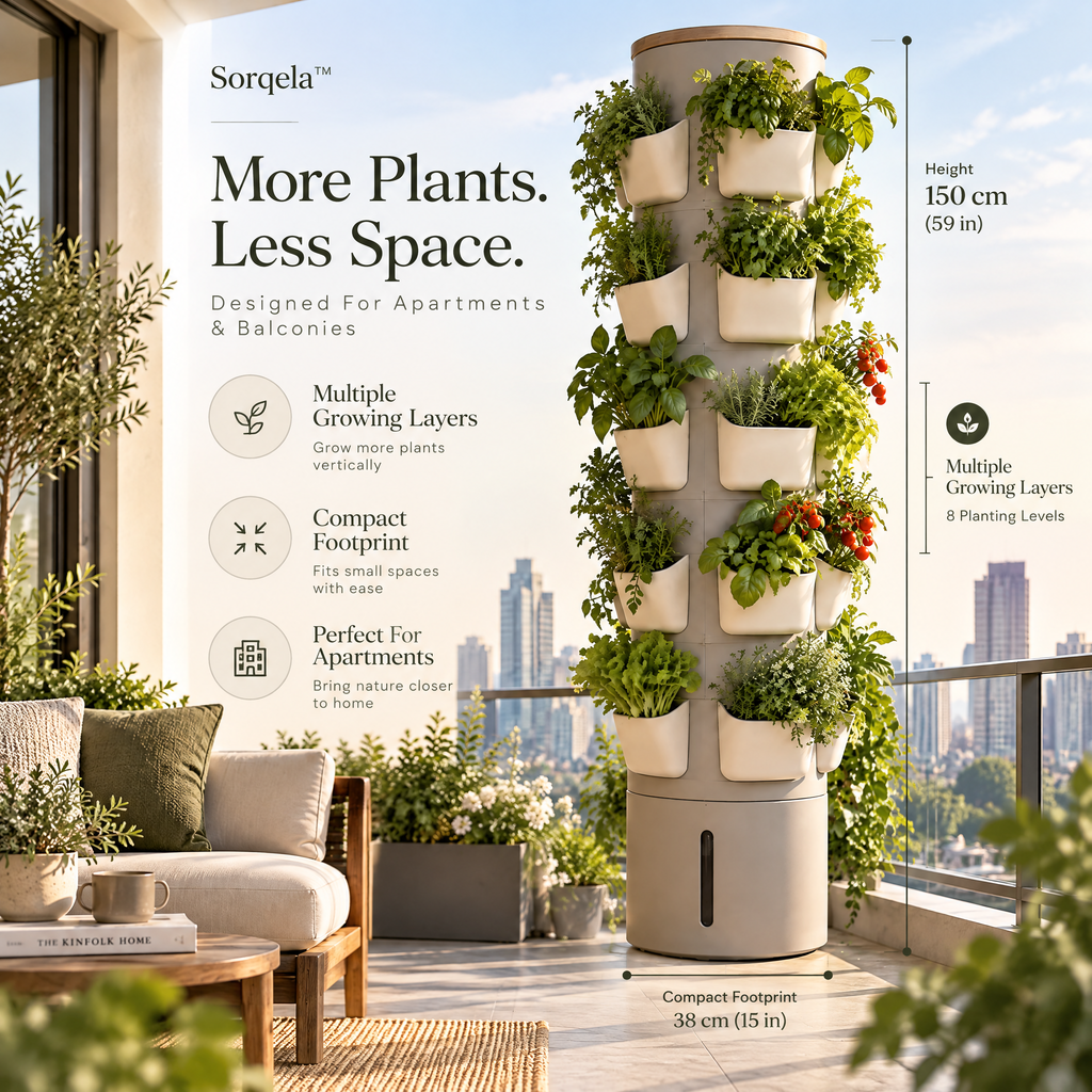 Sorqela™ TerraFlow Self-Watering Planter Tower