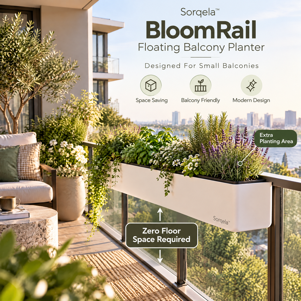 Sorqela™ BloomRail Floating Balcony Planter