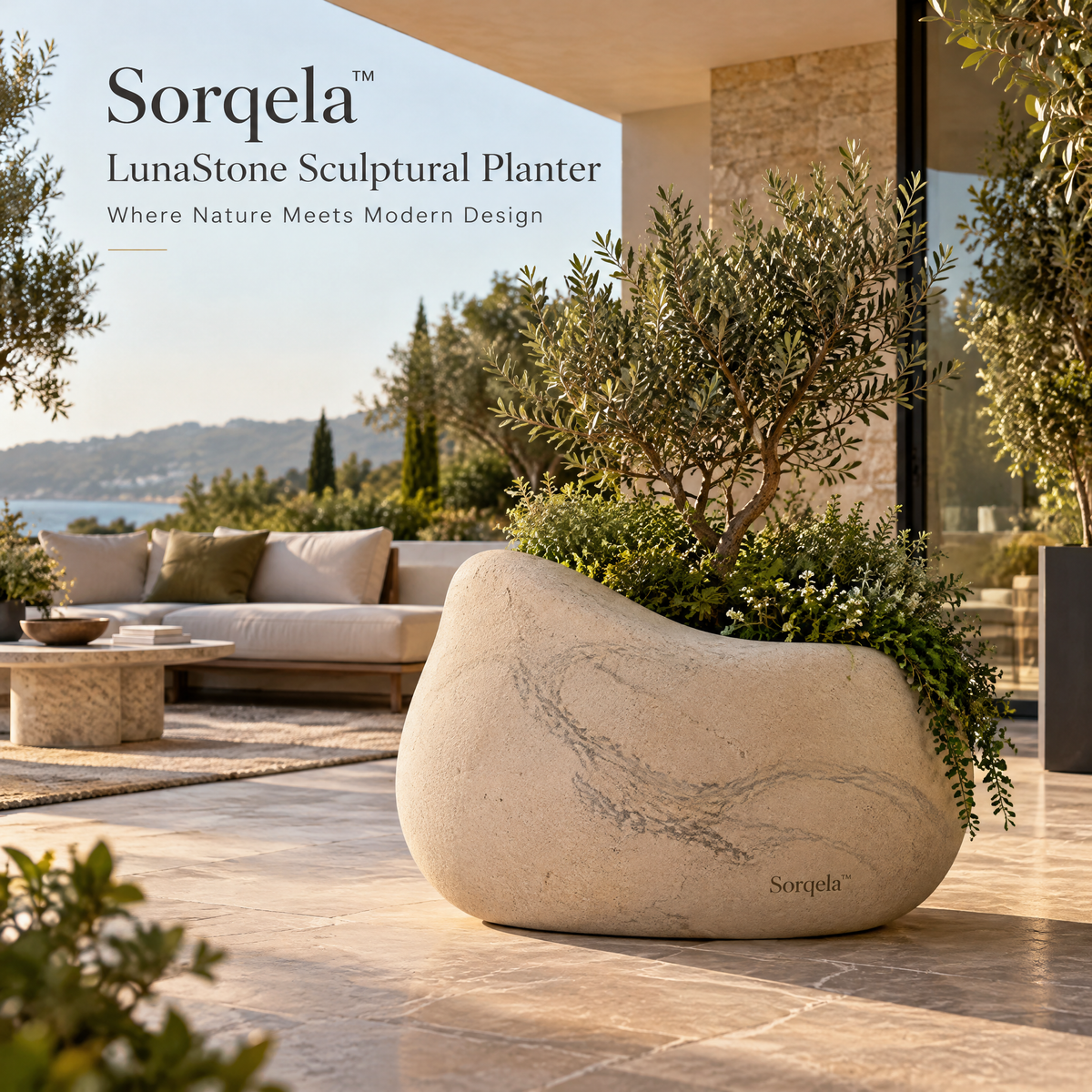 Sorqela™ LunaStone Sculptural Planter