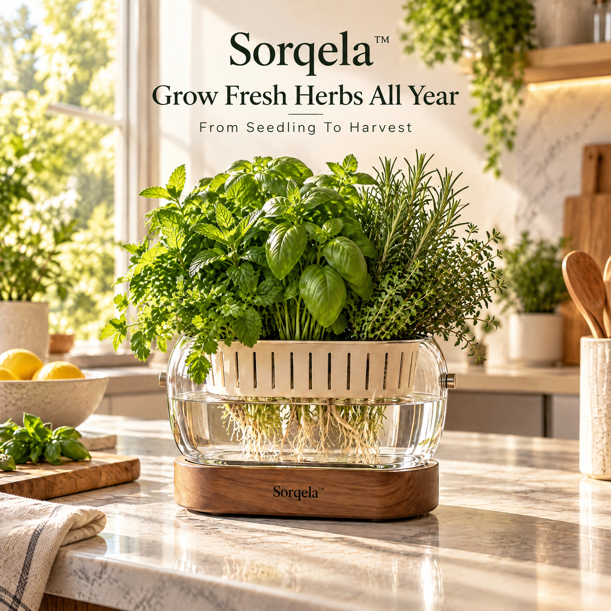 Sorqela™ RootView Glass Herb Garden