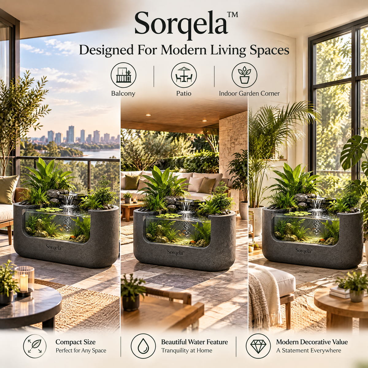 Sorqela™ RainDrop Balcony Water Garden