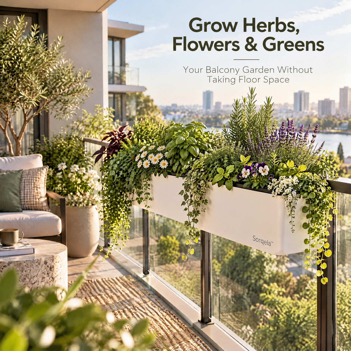 Sorqela™ BloomRail Floating Balcony Planter