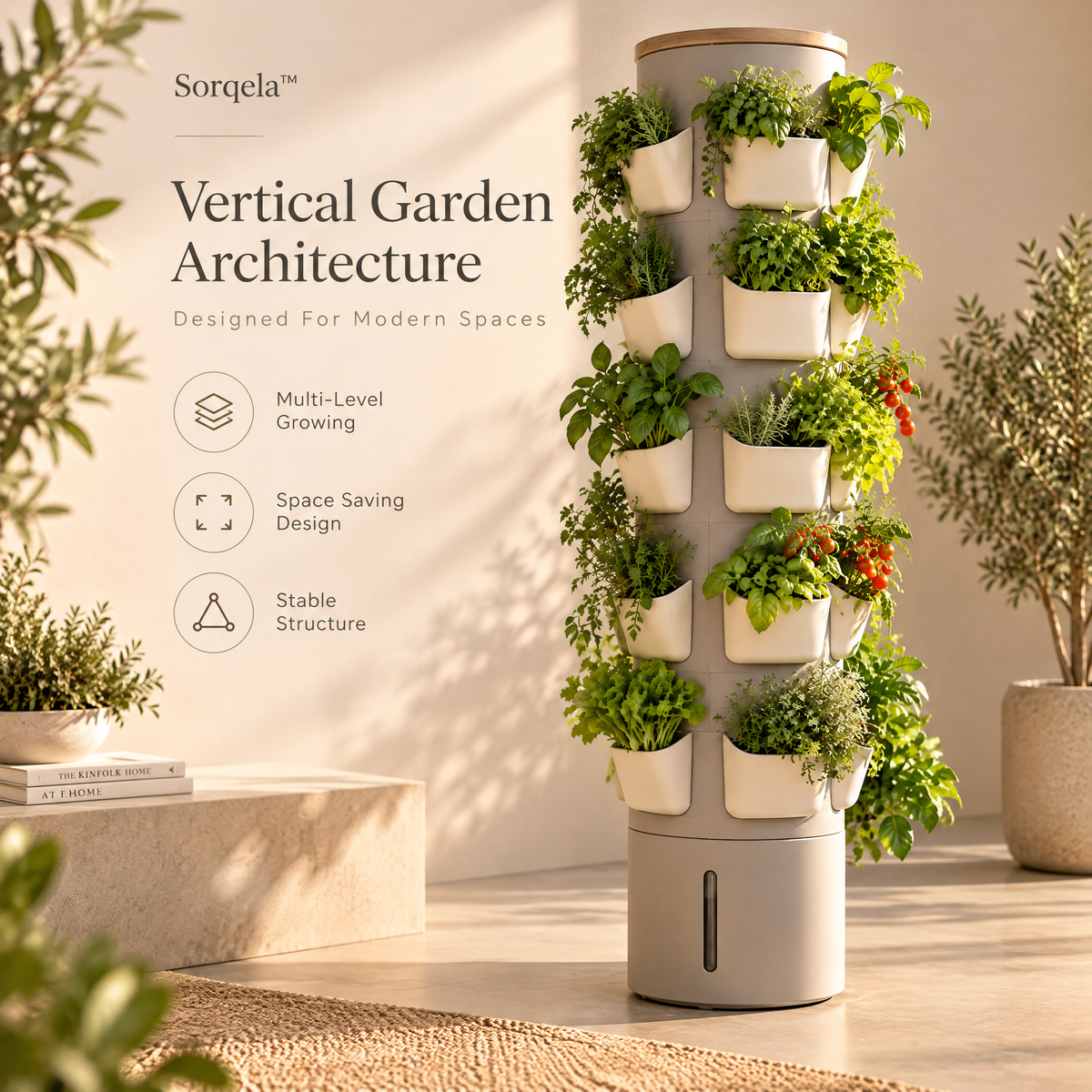 Sorqela™ TerraFlow Self-Watering Planter Tower